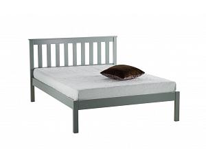 4ft Small Double Denby Grey Wood Painted Shaker Style Bed Frame